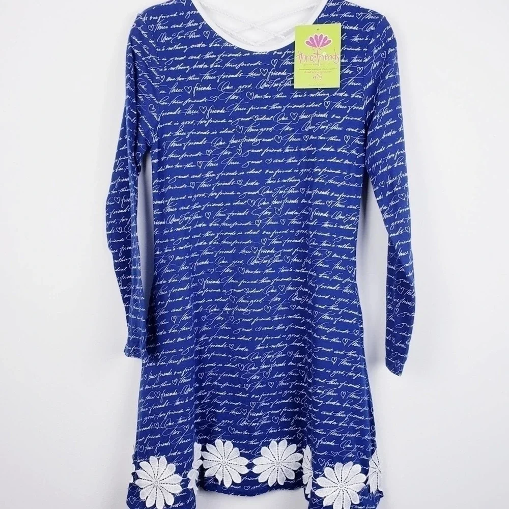 Three Friends New‎ with tags Blue and White Print Daisey Dress Size 16